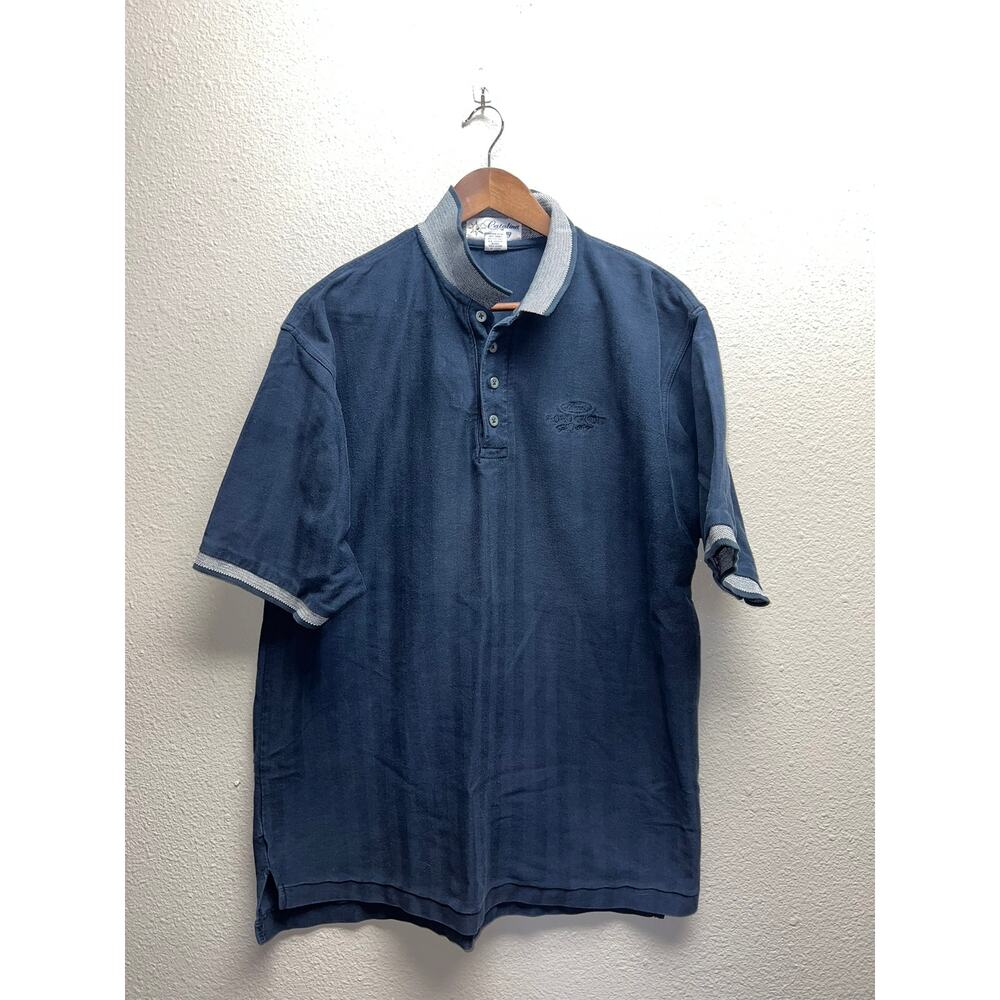 Vintage Ford Racing Polo Shirt Credit Race Blue Collared Top Mens XL VTG